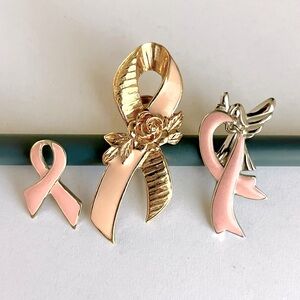BOGO Avon Breast Cancer Awareness Pink Ribbon Pin plus two others